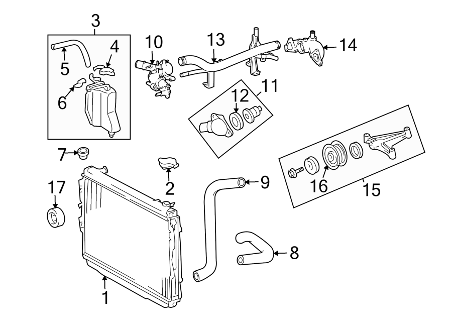 1632031021 - Toyota Thermostat housing. Water inlet. Includes