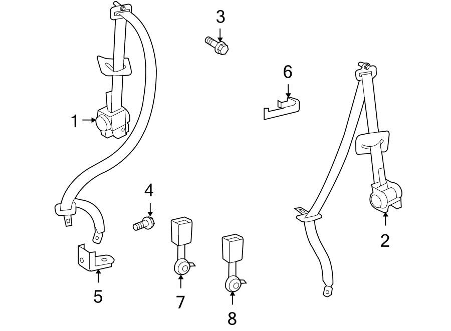 7356035040C0 - Toyota Belt. AND. Seat. Retractor. 4Runner; Third Row