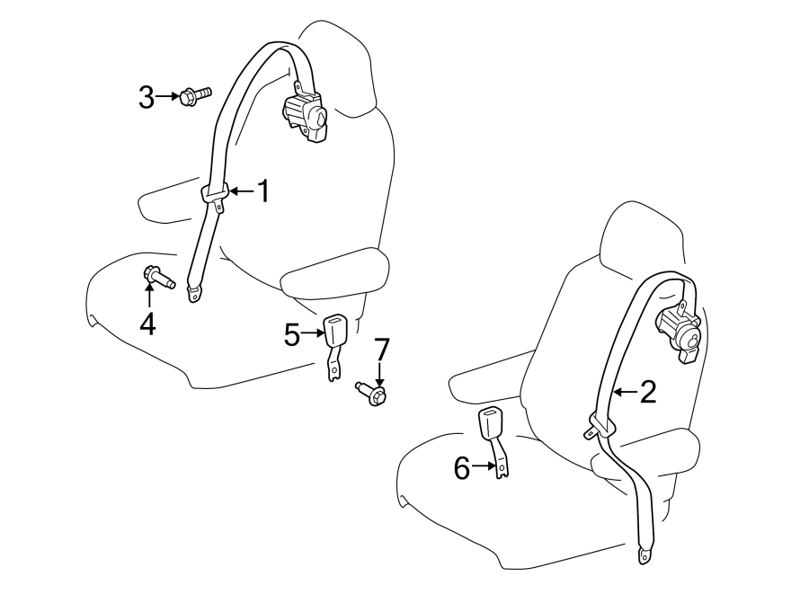 7336008060B2 - Toyota Seat Belt Lap and Shoulder Belt. 7 PASSENGER, W